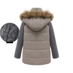 YuooMuoo High Quality Natural Fur Collar Winter Coat Women Warm Parkas Wool Patchwork Jacket Plus Size Parkas for Women Winter
