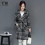 YuooMuoo High Quality Wool Coat Women Slim Medium-long Tweed Jacket Fashion Female Outwear Green Coat Brand Women Jacket