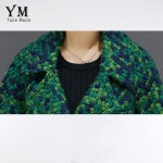 YuooMuoo High Quality Wool Coat Women Slim Medium-long Tweed Jacket Fashion Female Outwear Green Coat Brand Women Jacket