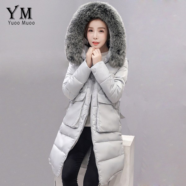 YuooMuoo New 2016 Plus Size Fur Collar Winter Coat Women Cotton Wadded Long Down Jacket Fashion Korean Style Parka Women Jacket