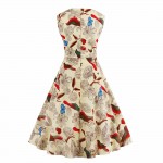 ZAFUL Brand Elegant Women Vintage Floral Dress Big Swing 50s 60s Rockabilly Sleeveless Plus size L~4XL Party feminino vestidos 