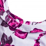 ZAFUL Brand Women Vintage Dress Pink Floral Big Size S~2XL 60s Swing Feminino Vestidos O Neck Sleeveless Party Rockabilly Dress