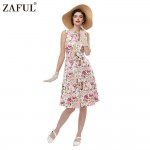 ZAFUL Brand summer Dress Audrey hepbum 50s Vintage Floral Print robe Retro Rockabilly Elegant Party Dress Feminino Vestidos