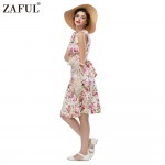 ZAFUL Brand summer Dress Audrey hepbum 50s Vintage Floral Print robe Retro Rockabilly Elegant Party Dress Feminino Vestidos