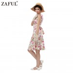 ZAFUL Brand summer Dress Audrey hepbum 50s Vintage Floral Print robe Retro Rockabilly Elegant Party Dress Feminino Vestidos