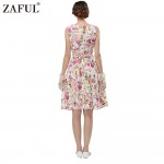 ZAFUL Brand summer Dress Audrey hepbum 50s Vintage Floral Print robe Retro Rockabilly Elegant Party Dress Feminino Vestidos