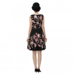 ZAFUL L~4XL Black Rose Floral Summer Women Dress Aurdey Vintage o-neck sleeveless Dress ball gown Casual party Feminino Vestidos