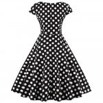 ZAFUL Plus Size S-4XL Women Retro Dress 50s 60s Vintage Rockabilly Swing feminino vestidos V Neck Dot Polka Women Party Dress cb