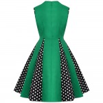 ZAFUL Plus Size S~4XL Brand New Women Sleeveless High Waist Turn Down Collar Vintage Dress Polka Dot Print Feminino Vestidos