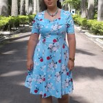 ZAFUL Spring Women Plus Size 4XL Cotton Stretchy Floral Print Vintage Retro Dress Square Collar Swing Elegant Feminino Vestidos