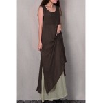 ZAFUL Summer Women Bohemian Dress Vintage Retro Linen Sleeveless Loose Woman Boho Long Maxi Dresses Twinset Female Vestidos 