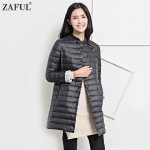 ZAFUL Wadded Winter Jacket Women Cotton Long Jacket 2016 Fur Slim Padded Coat Outwear High Quality Warm Chaquetas Parka Feminina