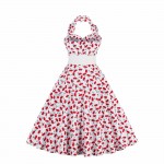 ZAFUL Woman Retro Polka Dot Dress Sexy Halter Sleeveless Backless Ruffles 4color L~4XL 60s Vintage Feminino Vestidos Party Dress
