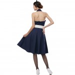 ZAFUL Woman Retro Polka Dot Dress Sexy Halter Sleeveless Backless Ruffles 4color L~4XL 60s Vintage Feminino Vestidos Party Dress