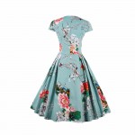 ZAFUL Women Plus Size S~4XL Cotton Stretchy Vintage Floral Dress 60s AudreyRetro Rockabilly Swing Elegant Feminino Vestidos 