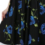 ZAFUL Women Summer Floral 60s Vintage Dress Big Size S~2XL Belts Party Swing Feminino Vestidos Halter Sleeveless Lace Hem Dress