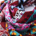 ZALA Fashion Women Big Square Printing Tassels Autumn Winter Retro Scarf Cotton india floural Headband Wraps Foulard Femme 110cm