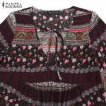 ZANZEA Blusas Femininas 2017 New Women Vintage Floral Print Blouses Female Casual Long Sleeve V Neck Slim Summer Beachwear Shirt