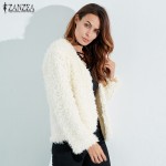ZANZEA Hot Sale 2017 New Fashion Women Outwear Coats Female Solid Long Sleeve V Neck Straight Autumn Winter Warm Jackets