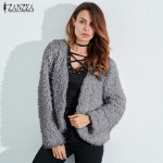 ZANZEA Hot Sale 2017 New Fashion Women Outwear Coats Female Solid Long Sleeve V Neck Straight Autumn Winter Warm Jackets