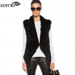 ZDFURS * New Fashion Real Knitted Rabbit Fur Vest Genuine Rabbit Fur Waistcoat Rabbit Fur Gilet Hot Sale ZDKR-165013