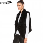 ZDFURS * New Fashion Real Knitted Rabbit Fur Vest Genuine Rabbit Fur Waistcoat Rabbit Fur Gilet Hot Sale ZDKR-165013