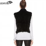 ZDFURS * New Fashion Real Knitted Rabbit Fur Vest Genuine Rabbit Fur Waistcoat Rabbit Fur Gilet Hot Sale ZDKR-165013