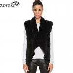 ZDFURS * New Fashion Real Knitted Rabbit Fur Vest Genuine Rabbit Fur Waistcoat Rabbit Fur Gilet Hot Sale ZDKR-165013