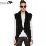 ZDFURS * New Fashion Real Knitted Rabbit Fur Vest Genuine Rabbit Fur Waistcoat Rabbit Fur Gilet Hot Sale ZDKR-165013