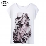 ZSIIBO Original design 3D Print Summer T-Shirt Women Casual White O-Neck Short Sleeve Tops Ladies Clothing Plus-Size KaTx06