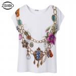 ZSIIBO Original design 3D Print Summer T-Shirt Women Casual White O-Neck Short Sleeve Tops Ladies Clothing Plus-Size KaTx06
