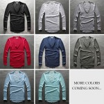 Zecmos Fitted Men T Shirts Full Sleeve Urban Plain Basic Society Classic Fashion Hip Hop Designer Tees V Neck Leisure