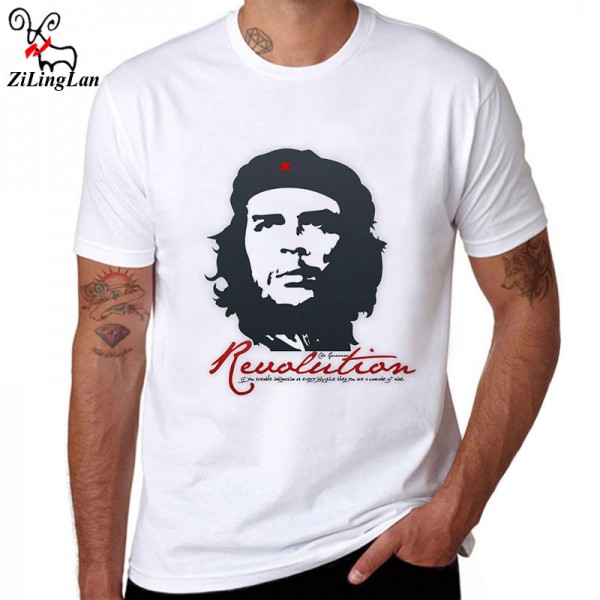 ZiLingLan Che Guevara Hero Printed Cotton Men T shirt Short Sleeve Casual t-shirts Hipster Pattern Tees Cool Tops US/EUR Size