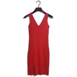 Ziker Brand New Fashion Women Sweater Dress Sexy Double-Sided V-Neck Split Slim Sheath Tank Knitting Dress vestidos