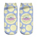 Zohra Neon Socks 3D Printing Female Socks Women Low Cut Ankle Socks Calcetines Mujer Casual Hosiery Printed Sock