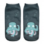 Zohra Neon Socks 3D Printing Female Socks Women Low Cut Ankle Socks Calcetines Mujer Casual Hosiery Printed Sock