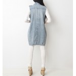 autumn 2016 new fashion plus size S-5XL Vintage Hole denim street clothing for women female  long  Outerwear jacket 093D 45