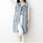 autumn 2016 new fashion plus size S-5XL Vintage Hole denim street clothing for women female  long  Outerwear jacket 093D 45