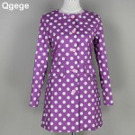 autumn women coat Casual  female outerwear basic jacket Long Sleeve o-neck candy cfeminolor polka dot outerwear coats