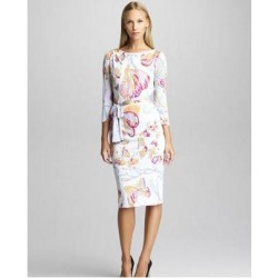 beautiful elegant butterfly print fresh brief elastic one-piece  slim  with blet dress