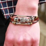 bracelet men Accessoires homme 2016 Tibetan silver men leather bracelet fashion male vintage parataxis dragon Multilayer jewelry