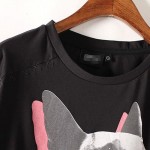 breetrendy Women Fashion Cute Dog Print T Shirt Short Sleeve Casual tee tops