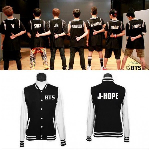 bts hoodie bangtan boys kpop BTS bulletproof youth club in same baseball uniform Bangtan Boys add wool coat bts jacket exo