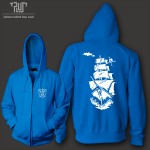 cool design pirate ship tattoo customized men unisex zip up hoodie 800gram weight organic cotton fleece combine Free Shipping