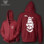 cool design pirate ship tattoo customized men unisex zip up hoodie 800gram weight organic cotton fleece combine Free Shipping
