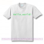 cool design print Programmer computer T-shirt hello world linux geek male short-sleeve men's shirt male basic top tee