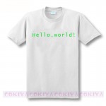 cool design print Programmer computer T-shirt hello world linux geek male short-sleeve men's shirt male basic top tee