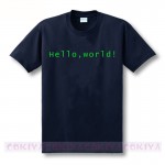 cool design print Programmer computer T-shirt hello world linux geek male short-sleeve men's shirt male basic top tee
