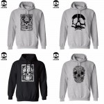 cotton Blend SKULL print men Hoodies with hat fleece casual loose men pullover hooded skull sweatshirt for man 2016 H01