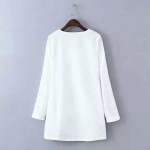 dower me spring Casual Women t-shirts Plus Size 4XL Woman Clothes Long Sleeve cotton Tops birdcage embroidery pattern Shirt